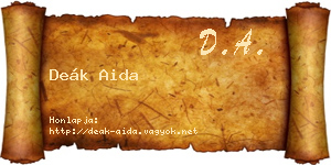 Deák Aida névjegykártya